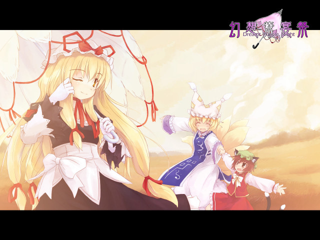 Anime girls field rayonism fox free wallpaper - medium preview image