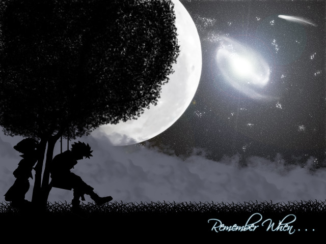 Moonlight forest couple fireworks astronaut free wallpaper - medium preview image