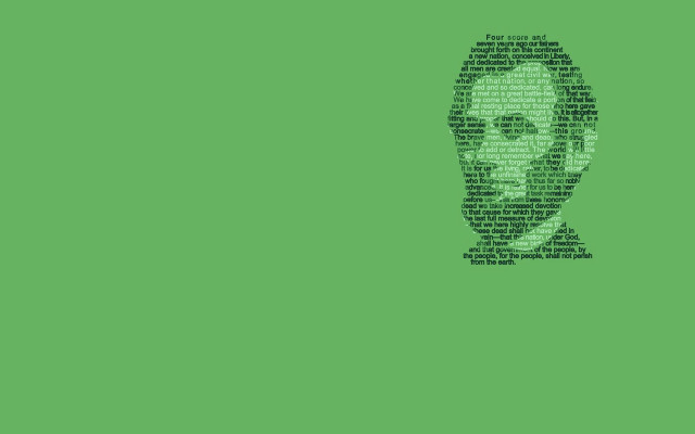 Green background man face words free wallpaper - medium preview image