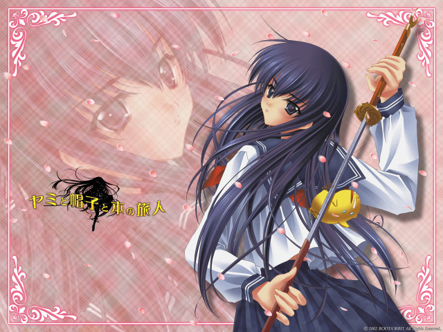 Anime bluehaired sword girl pinkbackground free wallpaper - medium preview image
