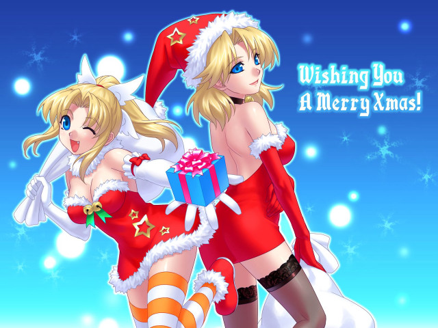 Christmas women present costume anime free wallpaper - medium preview image