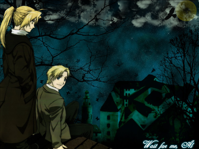 Fullmoon castle bats anime rooftop free wallpaper - medium preview image