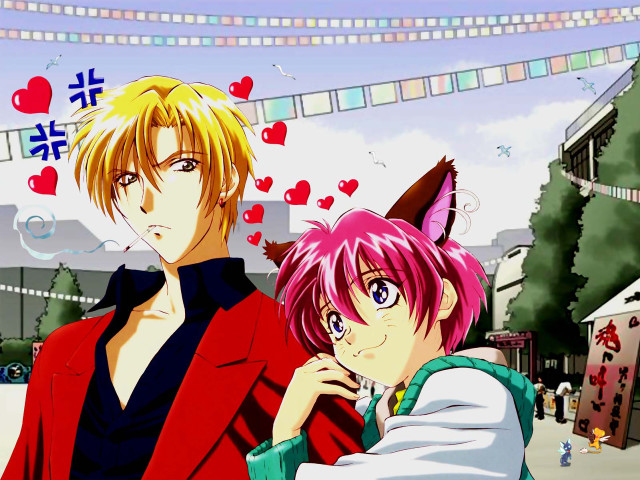 Anime characters hearts cat blush free wallpaper - medium preview image