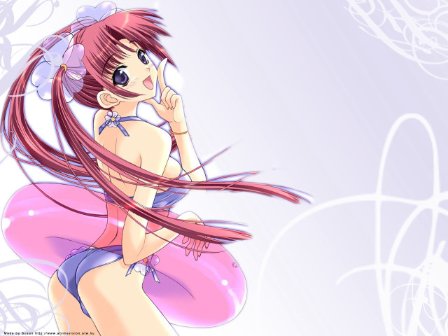 Long hair pink dress anime free wallpaper - medium preview image