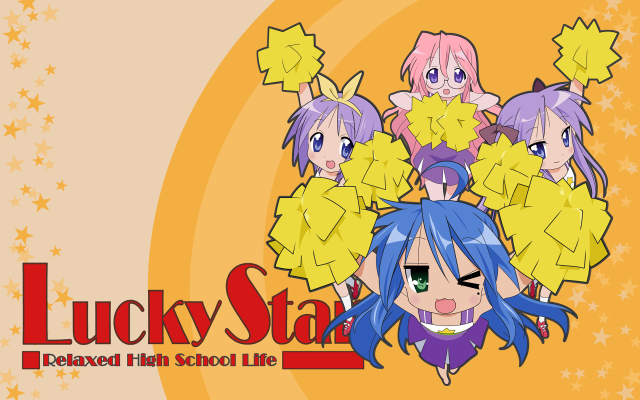 Lucky star anime girls blue free wallpaper - medium preview image