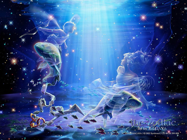 Floating people water light stars free wallpaper - medium preview image