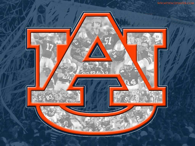 Auburn football collage blue background free wallpaper - medium preview image