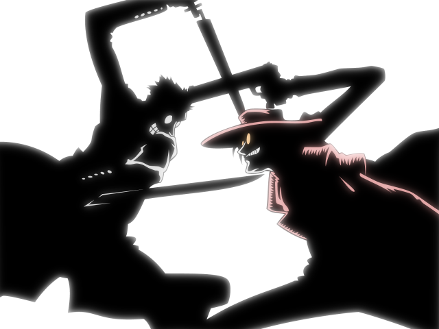 Man woman hats swords silhouette free wallpaper - medium preview image