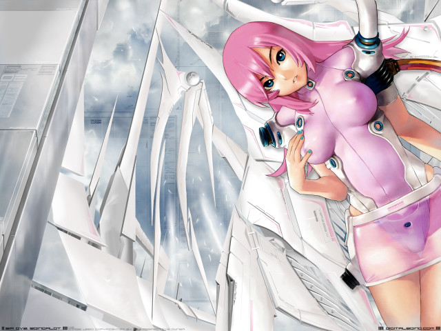 Pink haired girl space station free wallpaper - medium preview image