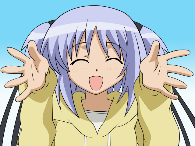 Purple hair yellow jacket anime free wallpaper - medium preview image
