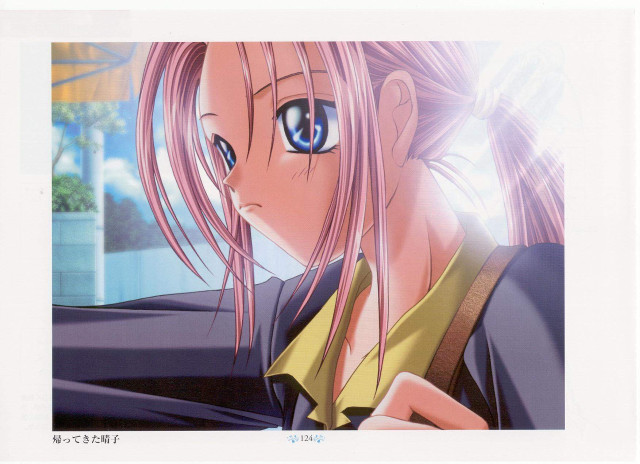 Pink hair blue eyes anime #6 free wallpaper - medium preview image
