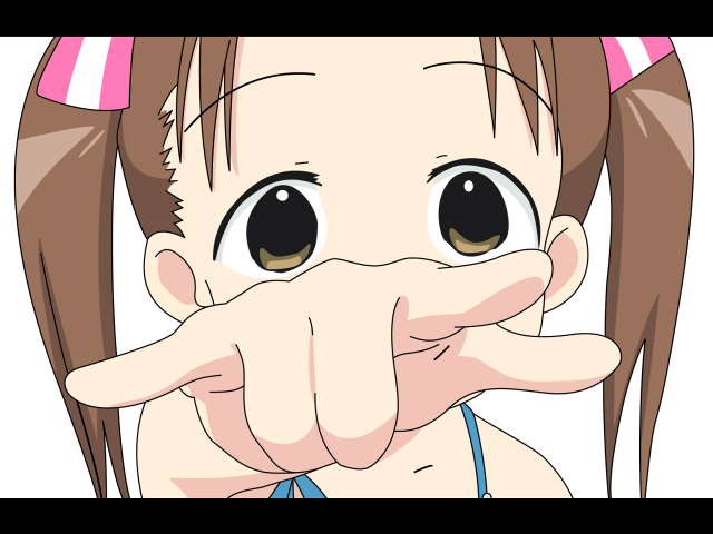 Cartoon girl pink bow hand free wallpaper - medium preview image