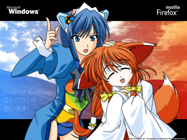 Anime furry fox characters sunset free wallpaper - medium preview image