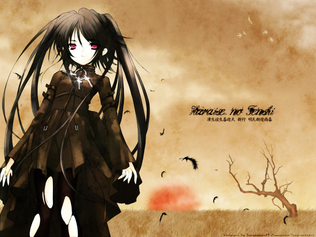 Girl black dress gothic anime free wallpaper - medium preview image