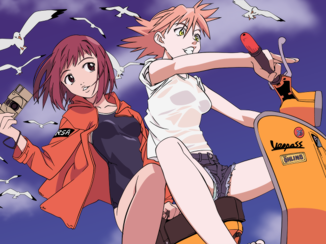Purple sky anime characters skateboard free wallpaper - medium preview image