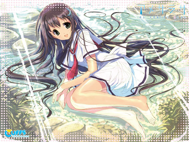 Girl water long hair sitting free wallpaper - medium preview image