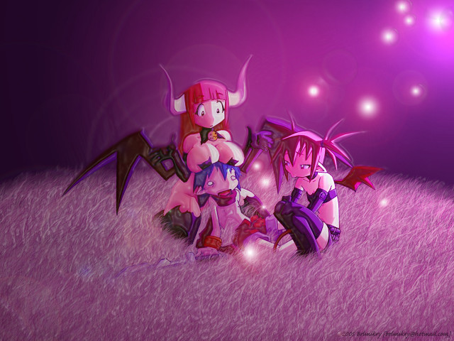 Cartoon couple grass purple stars free wallpaper - medium preview image