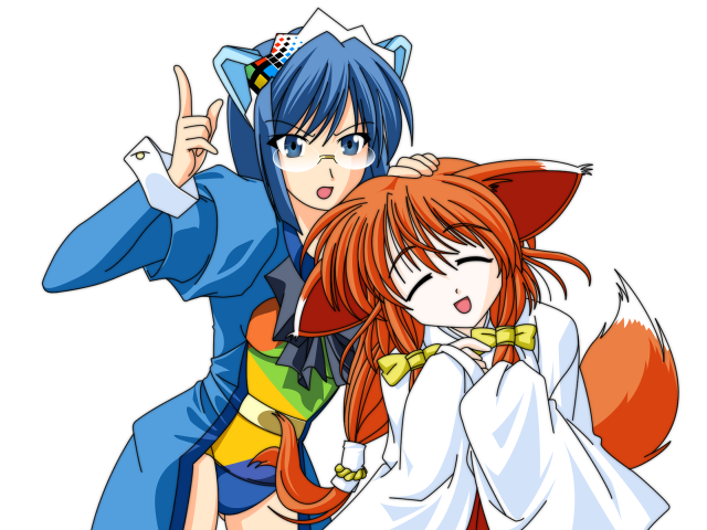 Anime fox girls cat blue free wallpaper - medium preview image