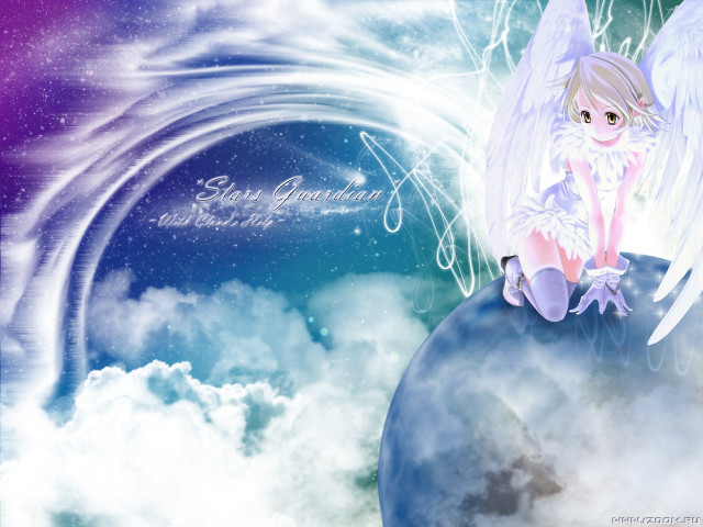 Girl angel wings clouds astronaut free wallpaper - medium preview image