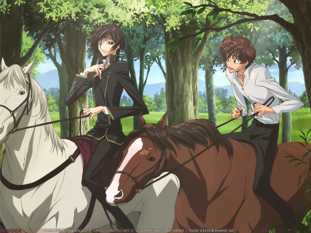 Horse riding forest bamboo trees free wallpaper - medium preview image