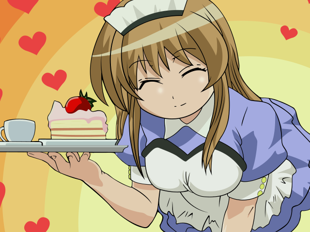 Woman tray cake strawberry anime free wallpaper - medium preview image