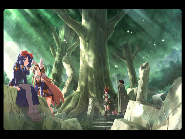 Forest fantasy concept art 3girls free wallpaper - medium preview image