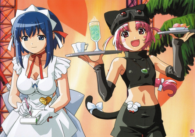 Anime maids tray cat ears free wallpaper - medium preview image