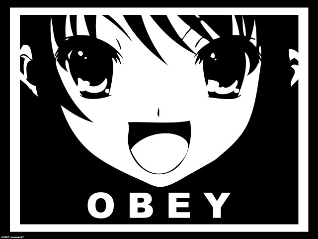 Black white girl obey manga free wallpaper - medium preview image