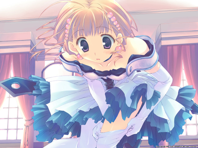 Anime girl blue dress pink #2 free wallpaper - medium preview image