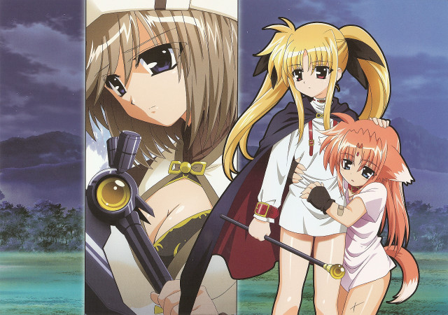 Anime girls castle poster rayonism free wallpaper - medium preview image