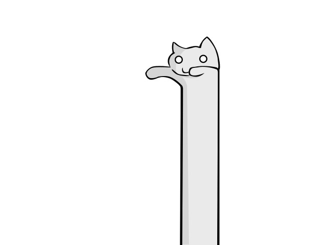 Black white cat pole drawing free wallpaper - medium preview image