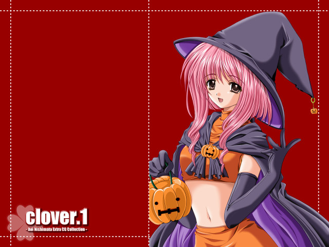 Girl witch pumpkin halloween cape free wallpaper for desktop - medium preview image