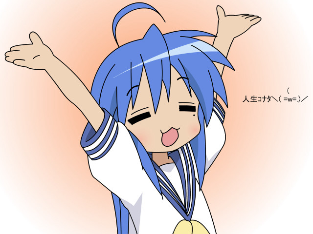 Blue hair manga izumi konata free wallpaper - medium preview image