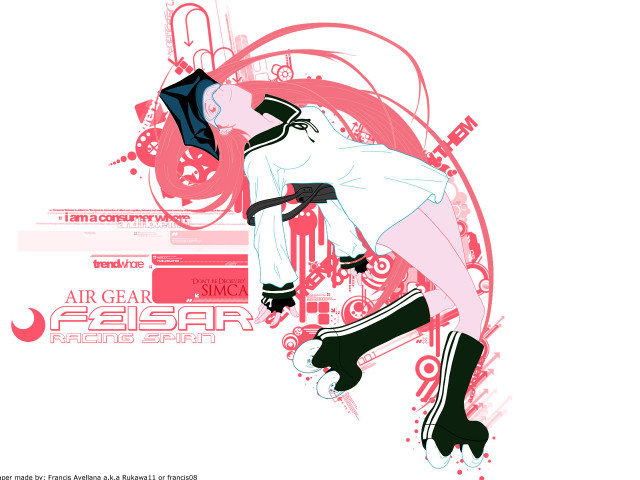 Woman dancing uniform pink hair free wallpaper - medium preview image