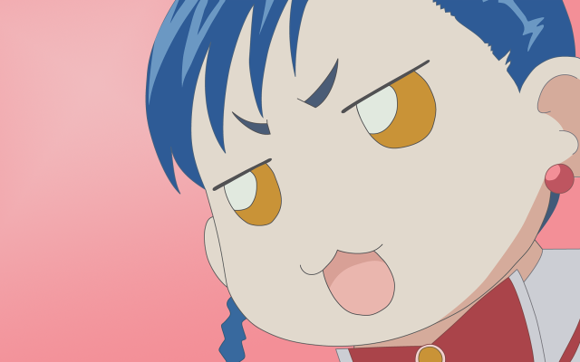 Ayako rokkaku bluehair redshirt angry free wallpaper - medium preview image