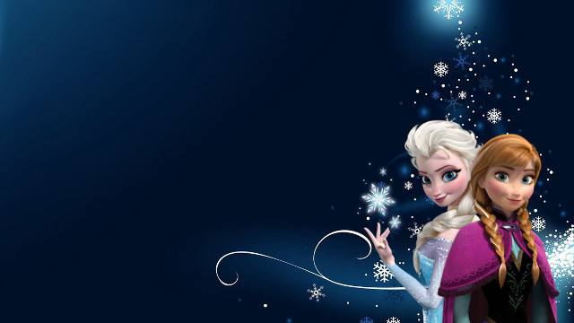 Frozen princesses blue background snowflakes free wallpaper - medium preview image