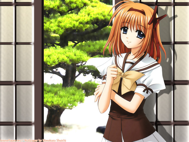 Girl red hair paper tree free wallpaper - medium preview image