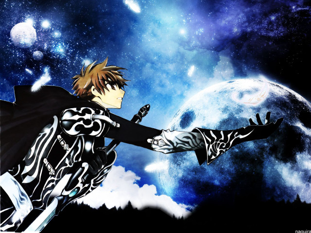 Gothic anime moon sword stars free wallpaper for desktop - medium preview image