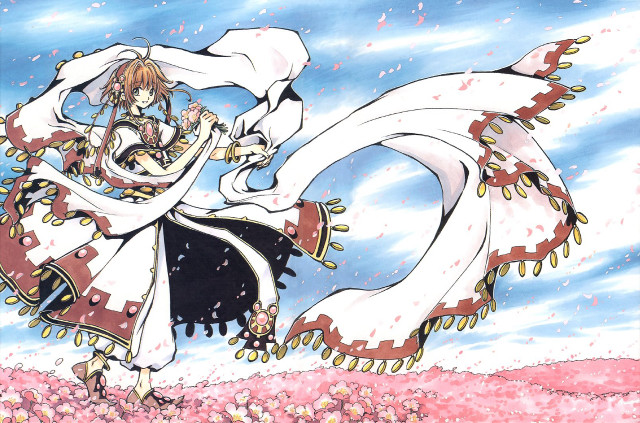 Woman dress hat sword flowers free wallpaper - medium preview image