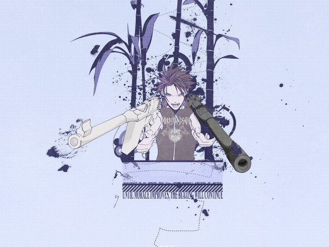Man gun forest gradient blue free wallpaper - medium preview image