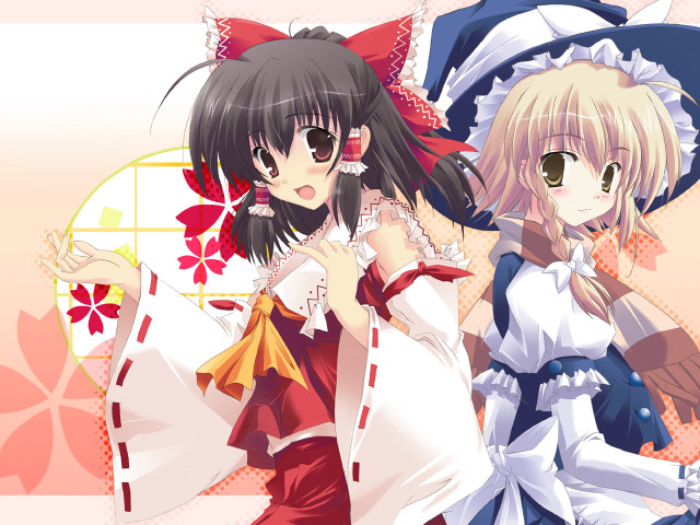 Anime girls hats dresses flower free wallpaper - medium preview image