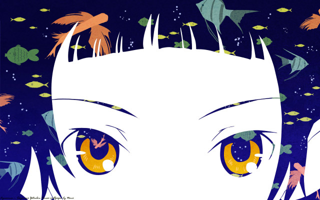 Woman yellow eyes fish aurora free wallpaper - medium preview image