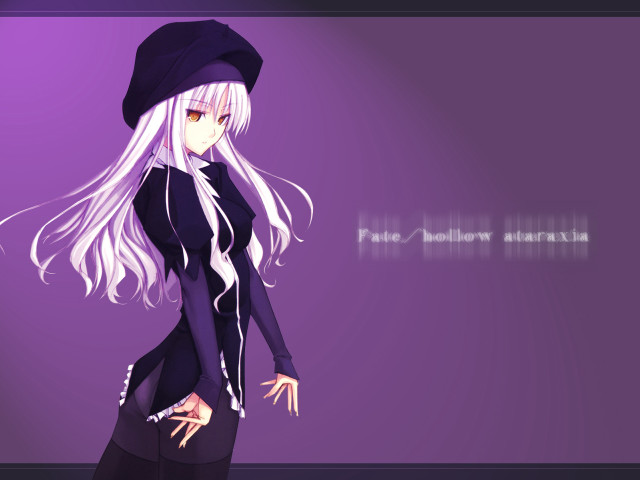 Anime girl white hair black #5 free wallpaper for desktop - medium preview image