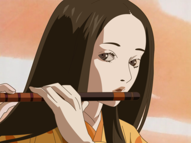 Woman flute concerned ukiyo e free wallpaper - medium preview image