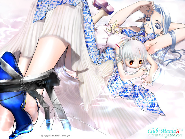 Woman blue dress white dress free wallpaper - medium preview image
