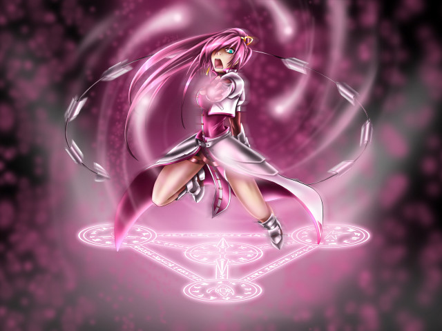 Pink dancing girl cherry blossoms free wallpaper - medium preview image