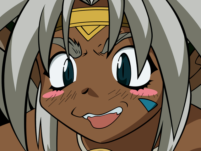 White hair blue eyes yellow free wallpaper - medium preview image