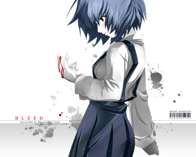Bluehair redeye blood apron ayanami free wallpaper - medium preview image