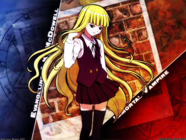 Girl blonde hair school uniform free wallpaper - medium preview image