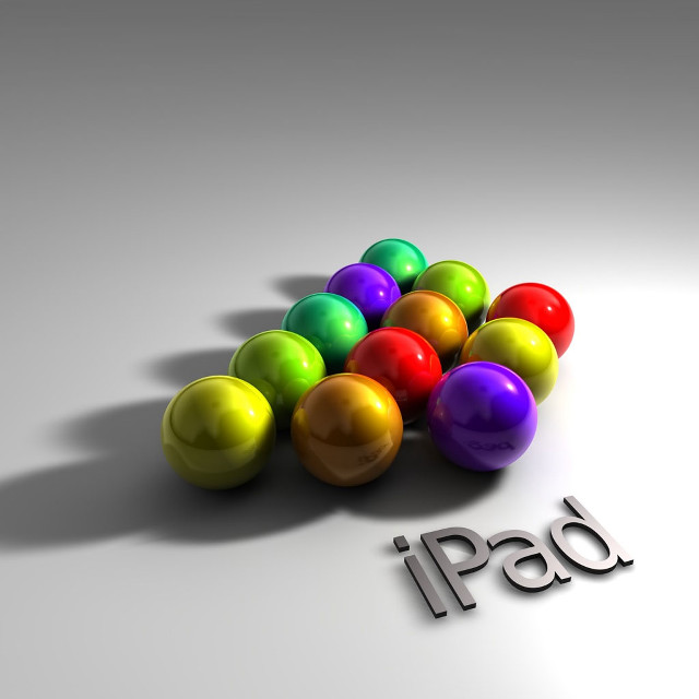 Colorful balls white surface ipad free wallpaper - medium preview image